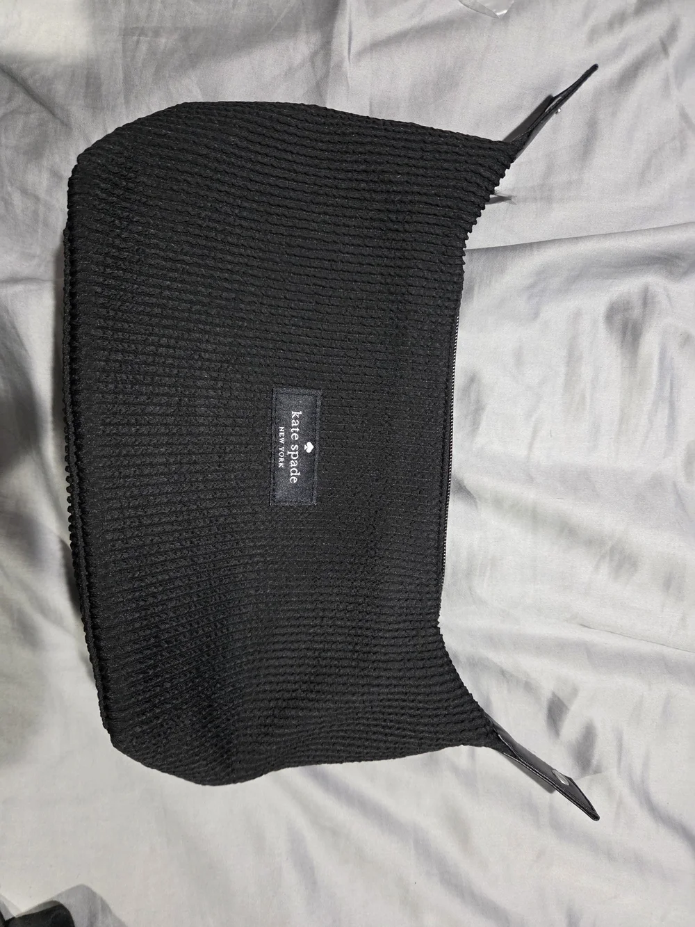 Kate Spade Black Textured Zip Make Up Pouch